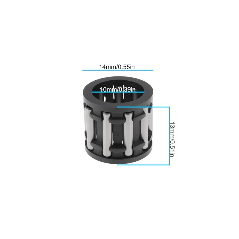 Pack of 2 Needle Roller Bearings 10x14x13mm Compatible with Minarelli