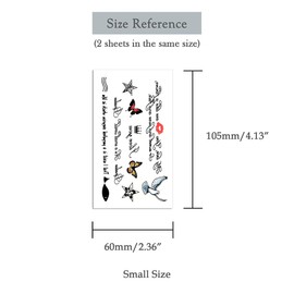 Oottati 2 Sheets Tiny Small Temporary Tattoos For Women Men Finger Hands Neck Wrist Face, Cute Long Lasting Cartoon Fake Tattoo Stickers For Kids Boys Girls Butterfly Fish English Inspiration Quota