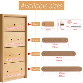 LEREATI 6pcs Leather Drawer Handles Fit to Cupboard Single Hole, Leather Pulls Cabinet Handles, Drawer Knobs for Kitchen, Bathroom, Dresser, Wardrobe (0mm Hole Center, Golden + Black)