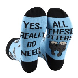 BDPWSS Otter Socks Otter Lover Gift Yes I Really Do Need All These Otters Gift Crazy Otter Lady Gift Otter Mom Otter Fan Gift (Socks, All These Otters)