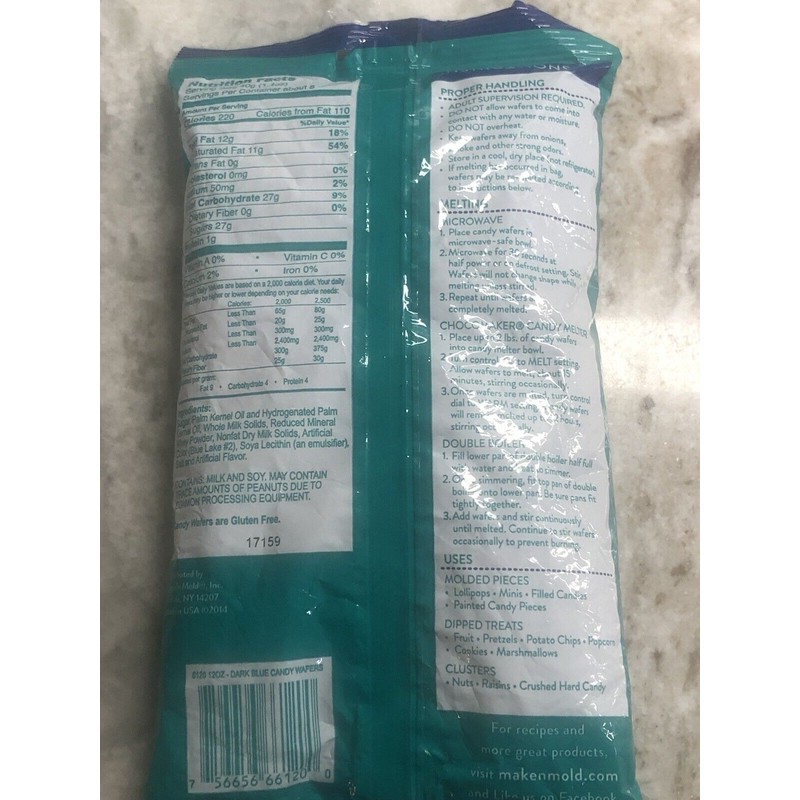 Make n Mold Dark Blue Vanilla Flavored Candy Wafers-12oz