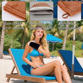 4PCS Tanning Mitt,Washable Self-tanning Application Mitt,Double-Sided Applicator Glove,Smooth and Even Effect Tannin-g Mit-t,for Sunbathing,Home Tannin(Black/Brown)