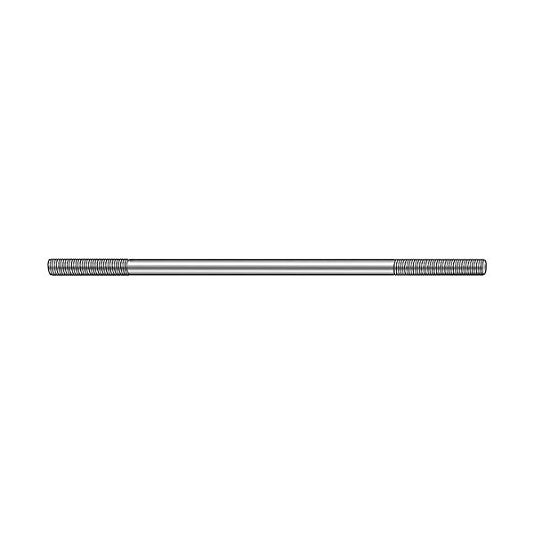 Aluminum,1/2Inch-20 Thread Size A,Double-End Threaded Stud,Plain,6 in Length,20408889762