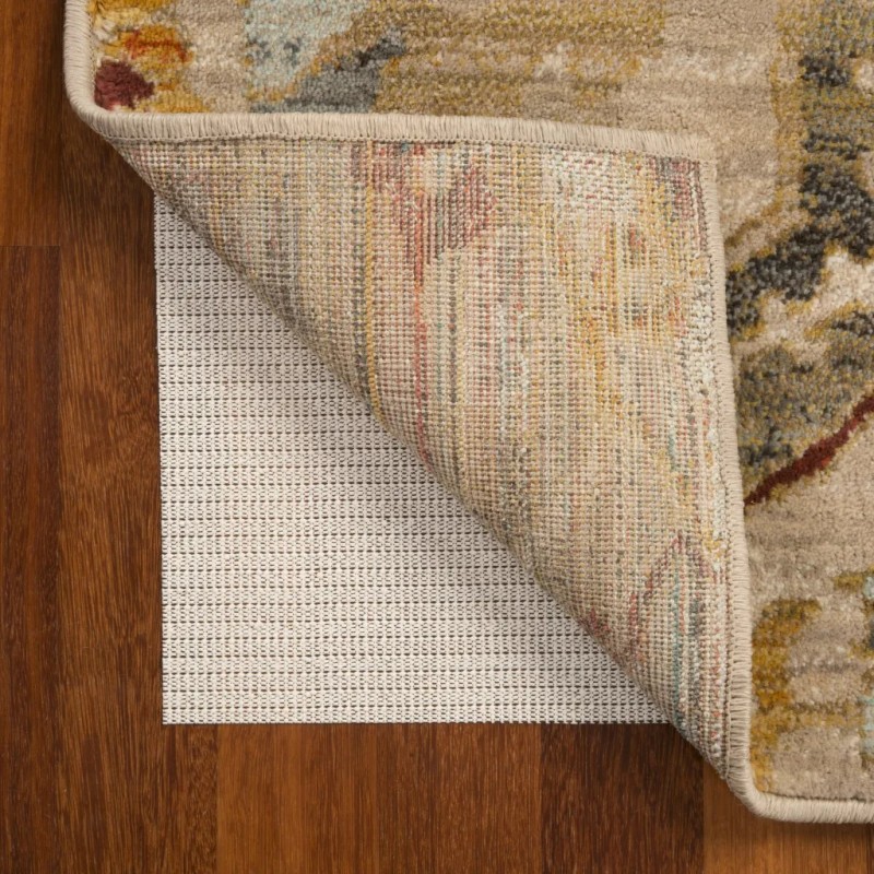 Homeroots 6" Round Basic Beige Non Slip Rug Pad