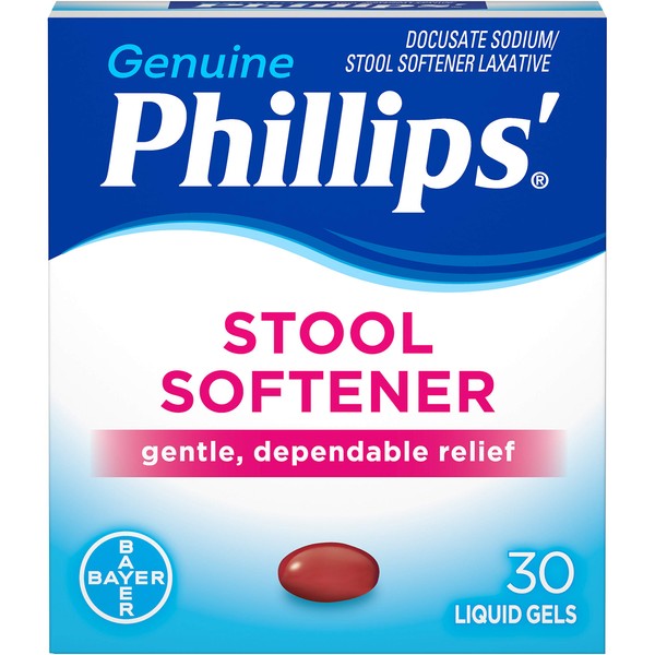 Phillips' Stool Softener Liquid Gels 30 Liquid Gels (Pack of 6)