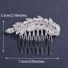 Missgrace Silver Sparkling Leaf Bride Wedding Hair Comb Rhinestone Crystal
