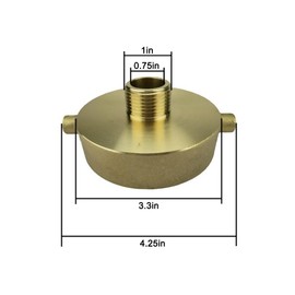 SEIWEI Brass Fire Hydrant Adapter 2-1/2" NST (NH) Female x 3/4" GHT Male Garden Hose Brass Fire Equipment - Fire Hydrant Hose Adapter Fit for Fire Hydrants, Hoses, Pipes