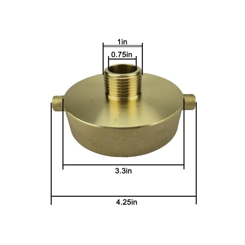 SEIWEI Brass Fire Hydrant Adapter 2-1/2" NST (NH) Female x