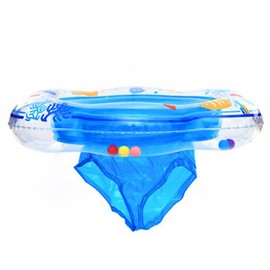 Swim Ring with Seat, Double Airbag Inflatable Toy, Swimming Training for Infants and Toddlers, Help Toddlers/Children 6-36 Months Learn to Swim, 52cm, Use Under Adult Supervision (Blue)