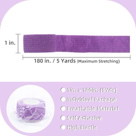 48 Pack Sport Elastic Bandage 1 Inch x 5 yd Purple Color