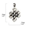 Tibetan Endless Knot Perveu Silver 925 Pendant Pen Top, Silver,