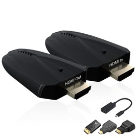 4K Wireless HDMI Transmitter and Receiver, 500 FT/150M Range, Plug and Play 2.4G/5G Wireless HDMI Extender kit for Video and Audio Transmission for Laptop/PC etc. No App/Bluetooth Needed