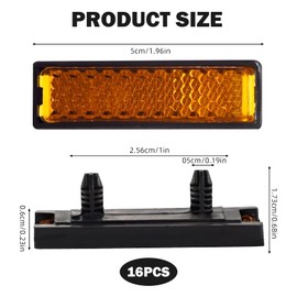 HUPCNF Pack of 16 Reflectors for Bicycle Pedals, Pedal Reflector, Rear Reflector Bicycle, Reflective Blade Bicycle, Night Safety Warning Pedal, Reflectors Bicycle for Standard Bicycle Pedals