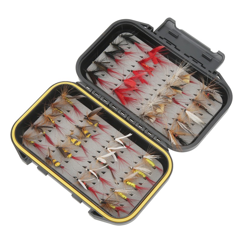 40Pcs Fly Fishing Flies Kit Stainless Steel with Box Lures