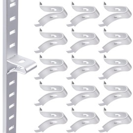 Isslly 40pcs Cabinet Shelf Clips, Metal Adjustable Shelf Bracket Clips, Shelf Pegs, Shelf Support Pins, Pilaster Shelf Support Clip for Metal Shelving -Silver