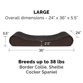 Furhaven Cooling Gel Dog Bed for Large/Medium Dogs w/ Removable Washable Cover, For Dogs Up to 38 lbs - Ultra Plush Faux Fur & Suede Luxe Lounger Contour Mattress - Chocolate, Large