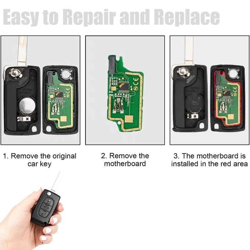 SLshiBo Car Replacement Key Shell 3 Buttons Remote Control Type
