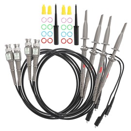 Sumnacon 4Pcs 100 MHz 600V DC High Sensitivity Oscilloscope Clip Probe 10:1 and 1:1 Switchable with Mini Alligator Clip and Ground Lead