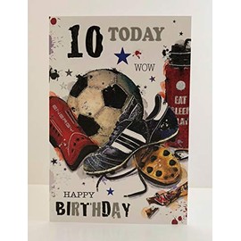 Jonny Javelin Boy Age 10 Today Happy Birthday Card - Football