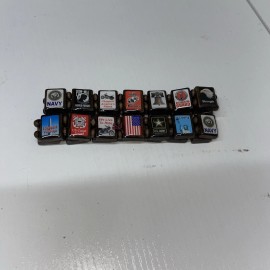 2 PACK Vintage US Veteran Military Armed Forces WristStory Bracelet (12 Tiles)