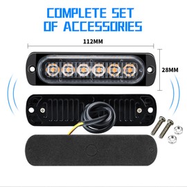 2Pcs 12-24V LED Strobe Warning Lights Warning Emergency Flashing Lights Caution Light Bar for Car Truck Van ATV SUV Yacht Vehicle