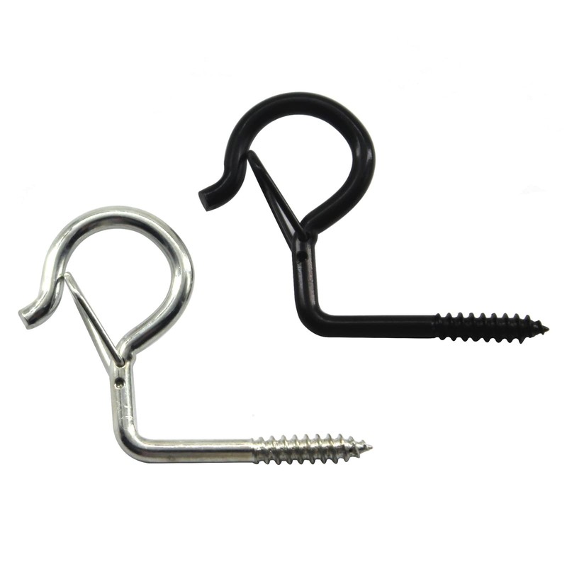 Zerniple Q Shaped Hanger Hooks Screw Hooks with Safety Buckle