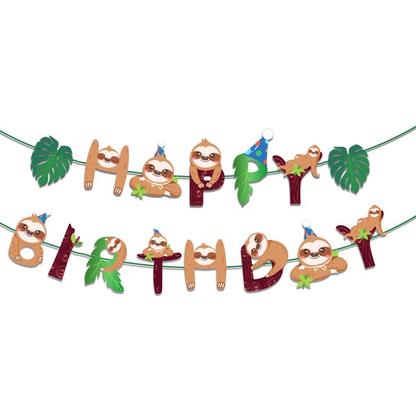 Sloth Birthday Banner Sloth Party Supplies Sloth Birthday Party Banner