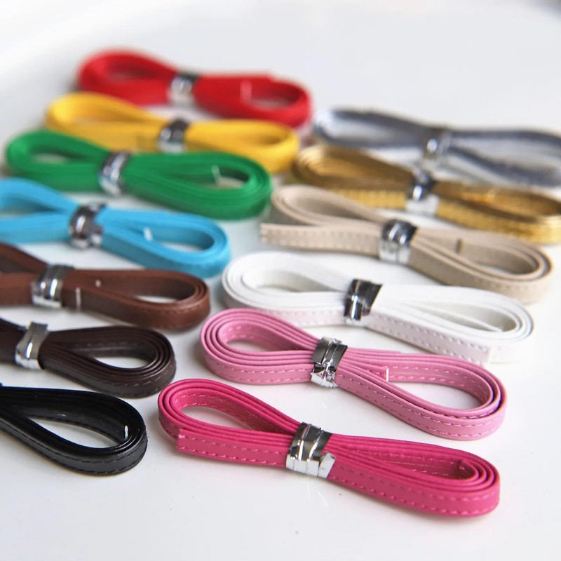 5mm/0.2" Leather Straps with Sewing Thread, Mini Doll Belt Straps,