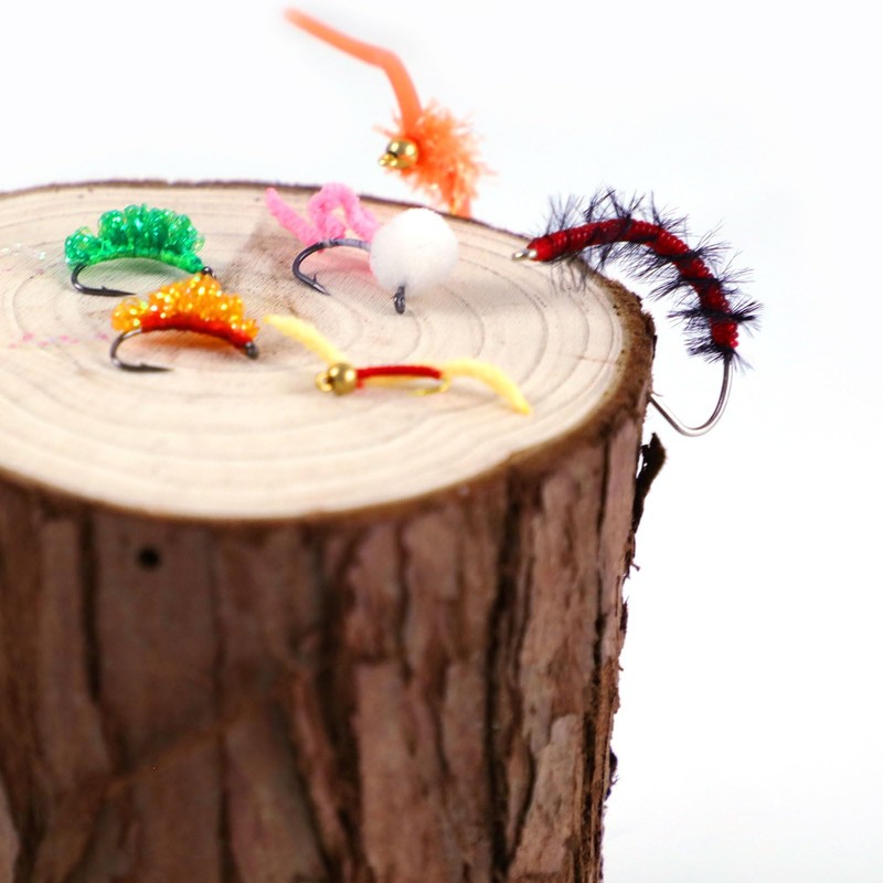 FREE FISHER 16Pcs Fly Fishing Wet Flies Nymphs, Squirmy Wormy,