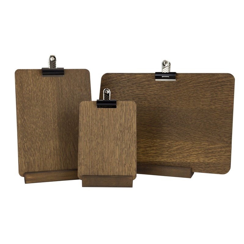 Chalkboards UK Clip Board, Wood,dark brown, 150 x 210 mm
