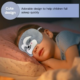 Mezeic Sleep Eye Mask, Cartoon Sloth Eye Mask Soft Plush Eye Mask for Sleeping Travel Blockout Sleeping Masks Eye Cover Novelty Cute Animal Eyeshade for Kids Girls Children Adult (Grey Sloth)