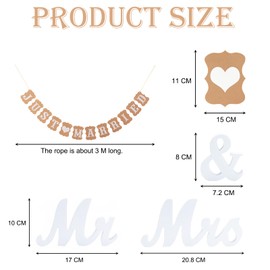 Torytoe Hochzeitsdeko Set, Just Married Girlande Deko, Mr & Mrs Deko Hochzeit, Holz Hochzeitsdeko, Hochzeit Dekoration Standesamt Geschenke Deko