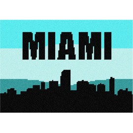 Pepita needlepoint canvas: Miami Silhouette, 10" x 7"