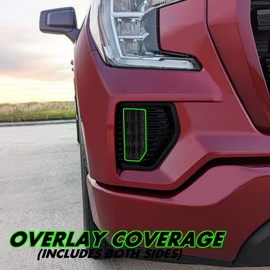 SlickMod PreCut Vinyl Smoke Tint for 2019-2021 GMC Sierra 1500 Foglight (20% Dark Smoke, 4. Foglight)