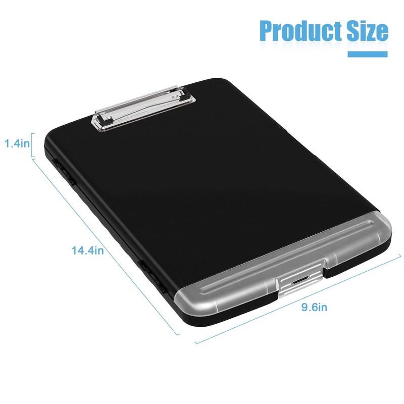 Hnogri Plastic Clipboard with Storage, Folder Nursing Clipboard Side Opening,