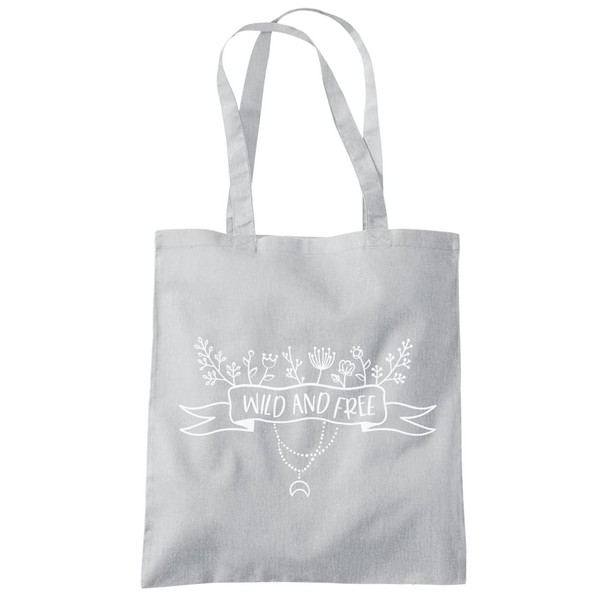 Wild and Free - Tote Shopping Bag - Crystals Moon