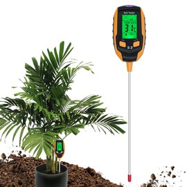 Mcbazel 5-in-1 Soil Acidity Meter, Digital Soil PH Measuring Instrument, Soil Acidity pH, Ground Temperature, Moisture, Illuminance Measurement, Environmental Humidity Function, Digital Display,