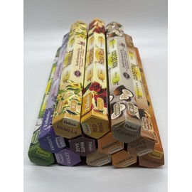 Tulasi Multi-Pack Mixed Variety Hex Incense Sticks - 12 pack, 36321