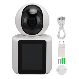 Video Calling Camera 2.8 Inch Screen HD 1080P 2.4G WiFi Night Vision Motion Detection 360 Degree Rotation Two Way Video Camera 100‑240V EU Plug