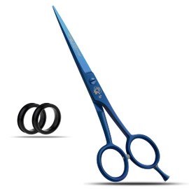 Wishbeauty Hairdressing Barber Hair Scissor for Professional Hairdressers Barbers Stainless Steel (6 inches) Hair Cutting Shears - for Salon Barbers, Men, Women, Children and Adults (Blue)