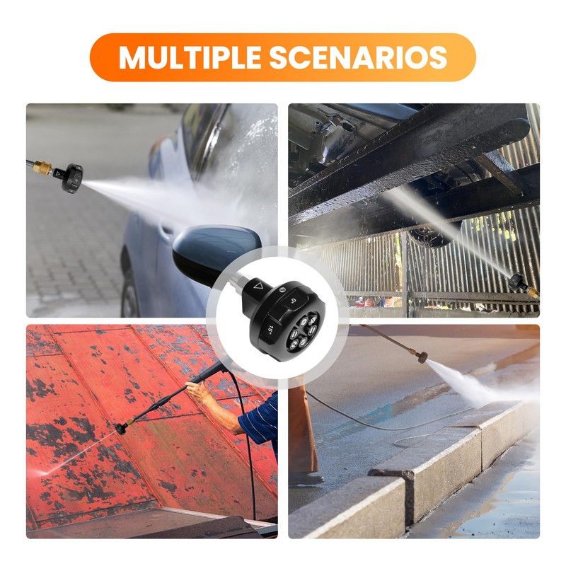 Giraffe Tools Adjustable 6-in-1 Quick Changeover, Power Washer Nozzle, 1/4"