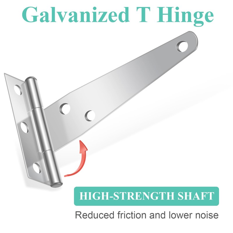 Shed Door Hinges, 6 Pack Heavy Duty T Strap Hinge