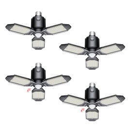 Craftersmark Motion Sensor Garage Light, 80W Garage Lights Ceiling Led Motion Activated,Dusk to Dawn Sensor Lights,Ultra Bright LED Shop Light Bulb,Screw in Lights for Barn,Basement(4Pack)