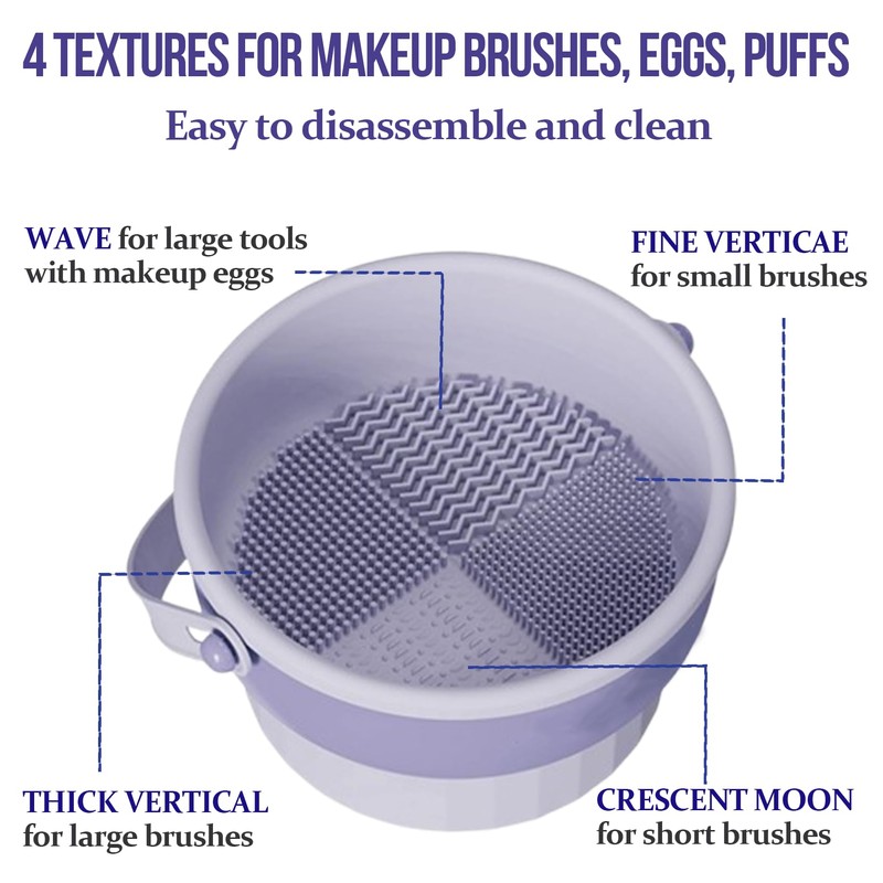 Purple 3 in 1 Makeup Brush Cleaning