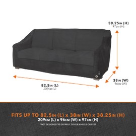 Modern Leisure® Black Diamond Patio Loveseat Cover, Waterproof, 82.5" L x 38" W x 38.25" H, Black