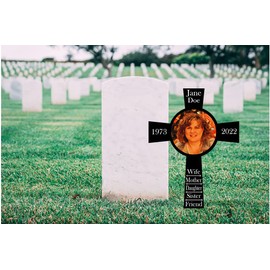 PK Décor Memorial Gifts for Loss of Father or Mother - Cross Picture Frame Wall Decor - Memorial Cross With Picture - Grave Decorations for Cemetery - QUICK (Cross 2)