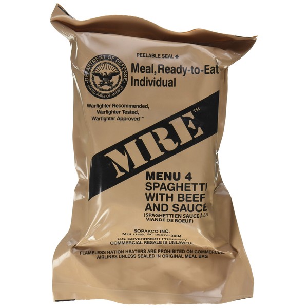 Ultimate 2018 US Military MRE Complete Meal Inspection Date January 2018 or Newer (Spaghetti with Meat Sauce)