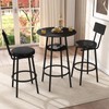 Zevemomo 3 Pieces Round Bar Table Set, Small Dining Table