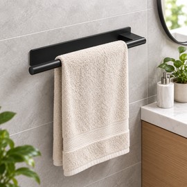Stainless Steel Towel Rack for Bathroom Use – Self-Adhesive Single Bar No-Drill Wall Mount for Space-Saving Storage