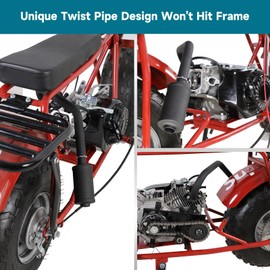 FVRITO 212cc Exhaust Muffler Kit for Predator 196cc 224cc 6.5HP Coleman CT200U BT200X CT200U-EX KT196 GX200 Tillotson Mini Bike Baja Clone Engine Go Kart Performance Parts